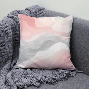 Housse de Coussin Rose et Gris
