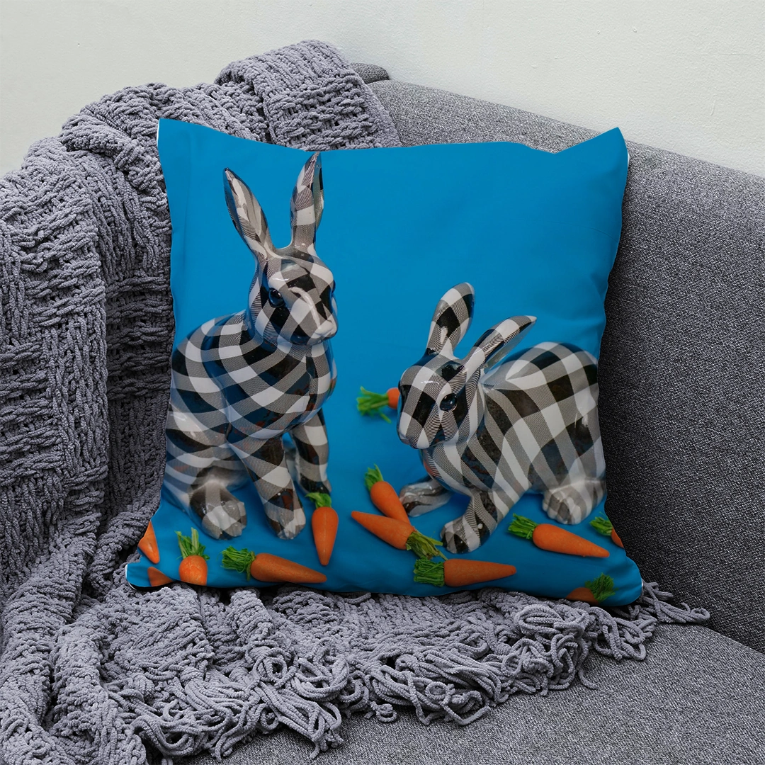 Housse de Coussin Lapin