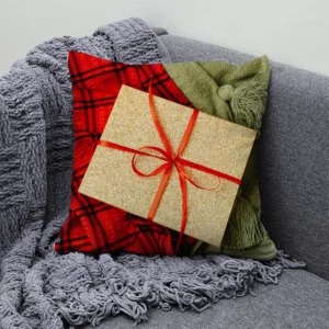 Housse de Coussin Carreaux Noel