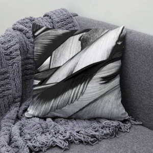 Housse de Coussin Motif Plume